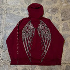 Dark Crimson Oversize Zipper Hoodie image 2