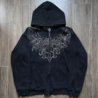 Dark Crimson Oversize Zipper Hoodie image 10