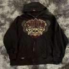 Dark Crimson Oversize Zipper Hoodie image 14