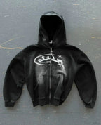 Dark Crimson Oversize Zipper Hoodie image 15