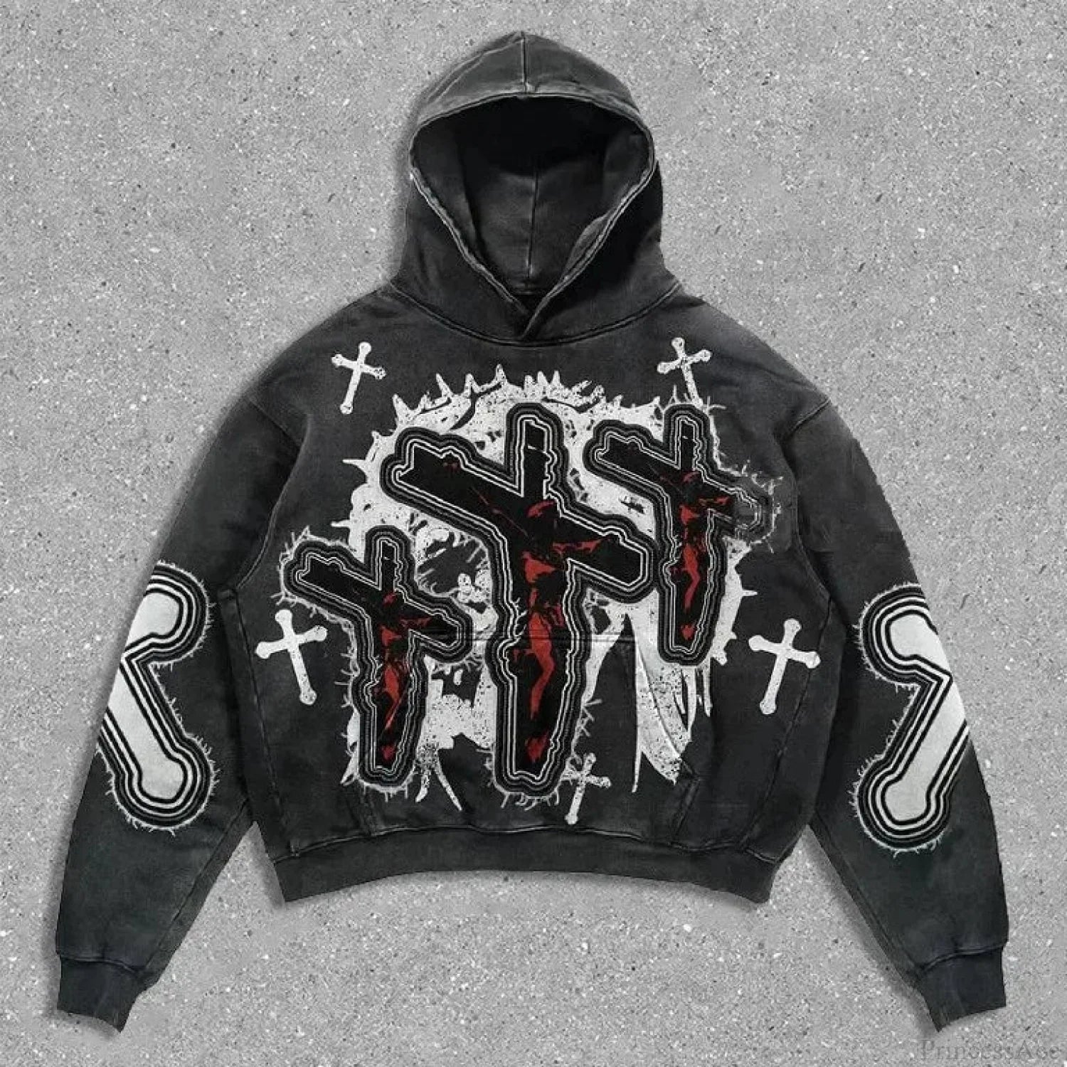 Dark Cross Graphic Pullover Hoodie image 1