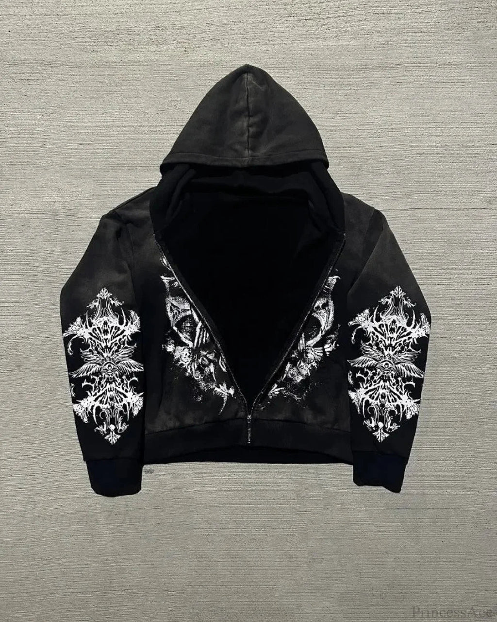 Dark Demon Letter Zip Hoodie image 2