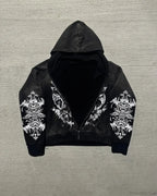 Dark Demon Letter Zip Hoodie image 2