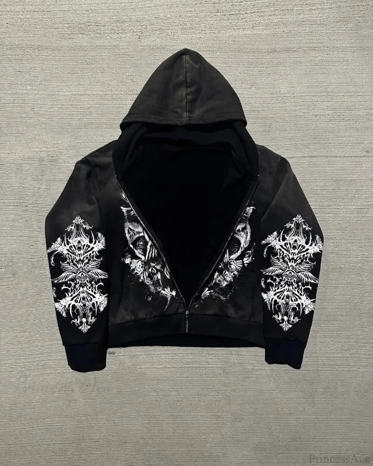 Dark Demon Letter Zip Hoodie image 2