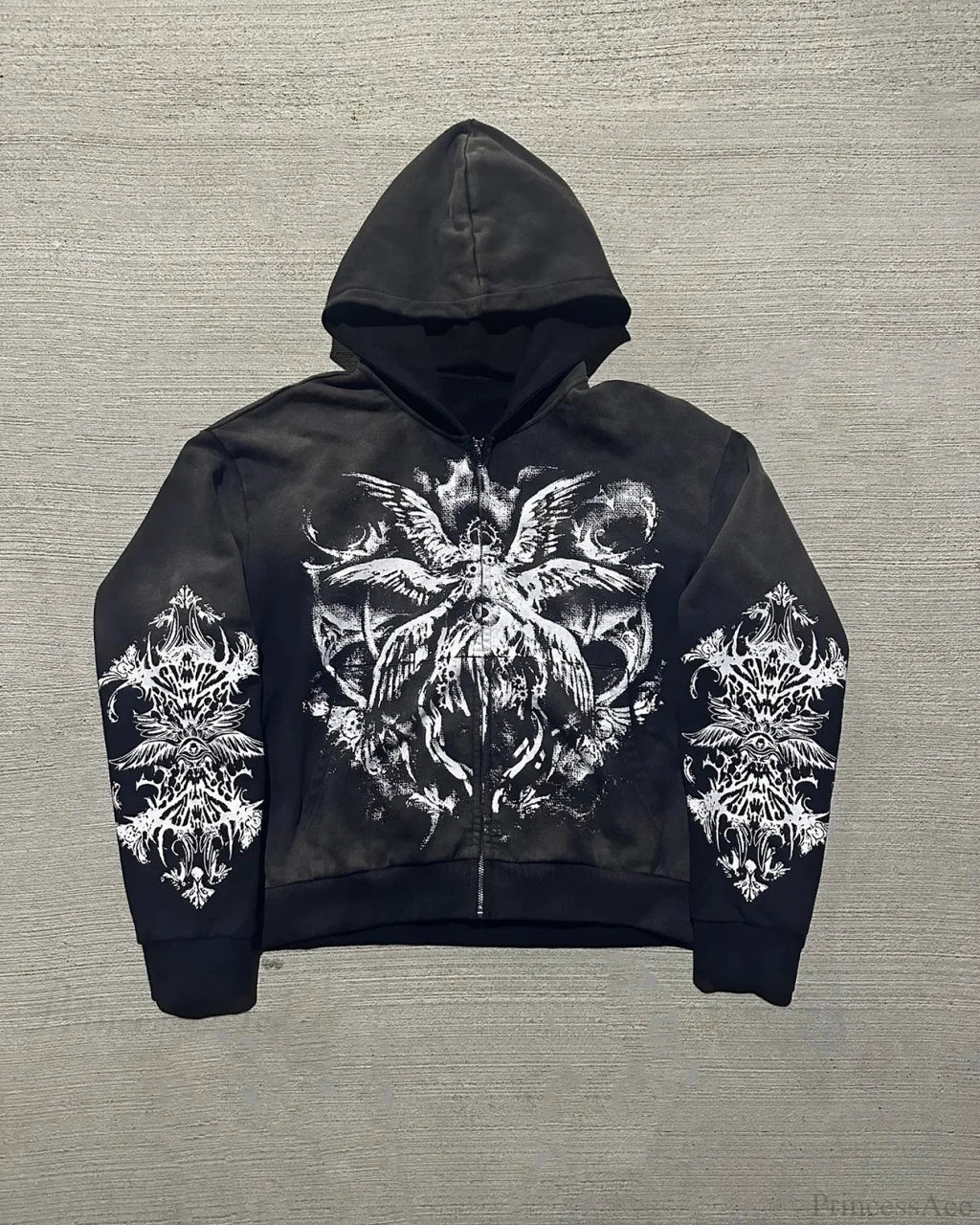 Dark Demon Letter Zip Hoodie image 3