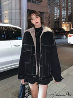 Dark Denim Stylish Fur Lining Jacket image 9