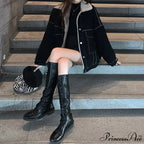 Dark Denim Stylish Fur Lining Jacket image 7