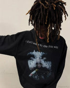 Dark Dirty Pictorial Print Hoodie image 3