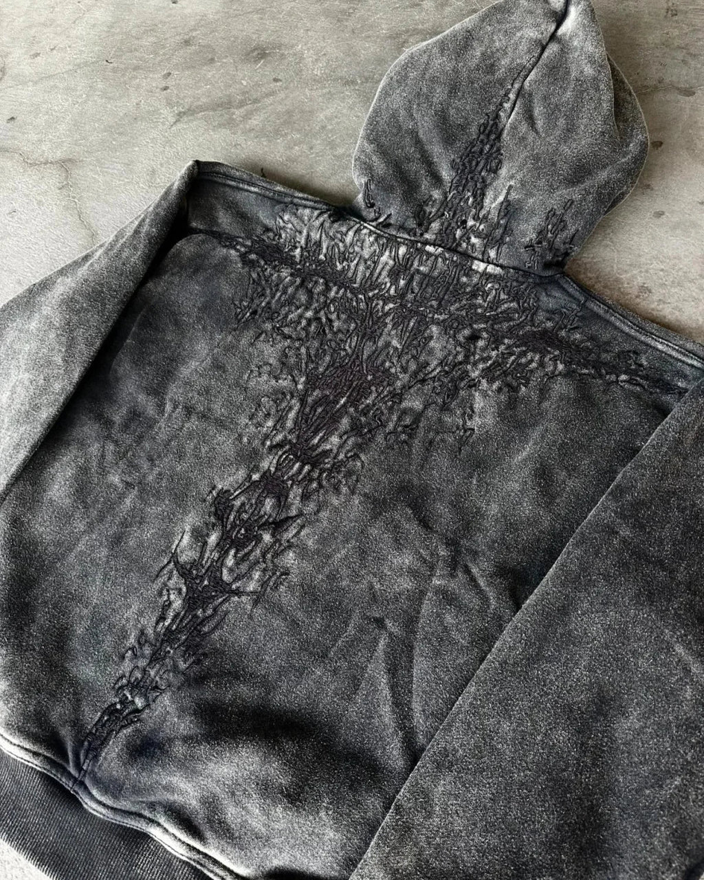Dark Embroidered Large Hoodie image 4