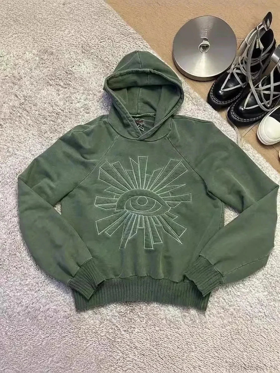 Dark Eye Print Pullover Hoodie image 2