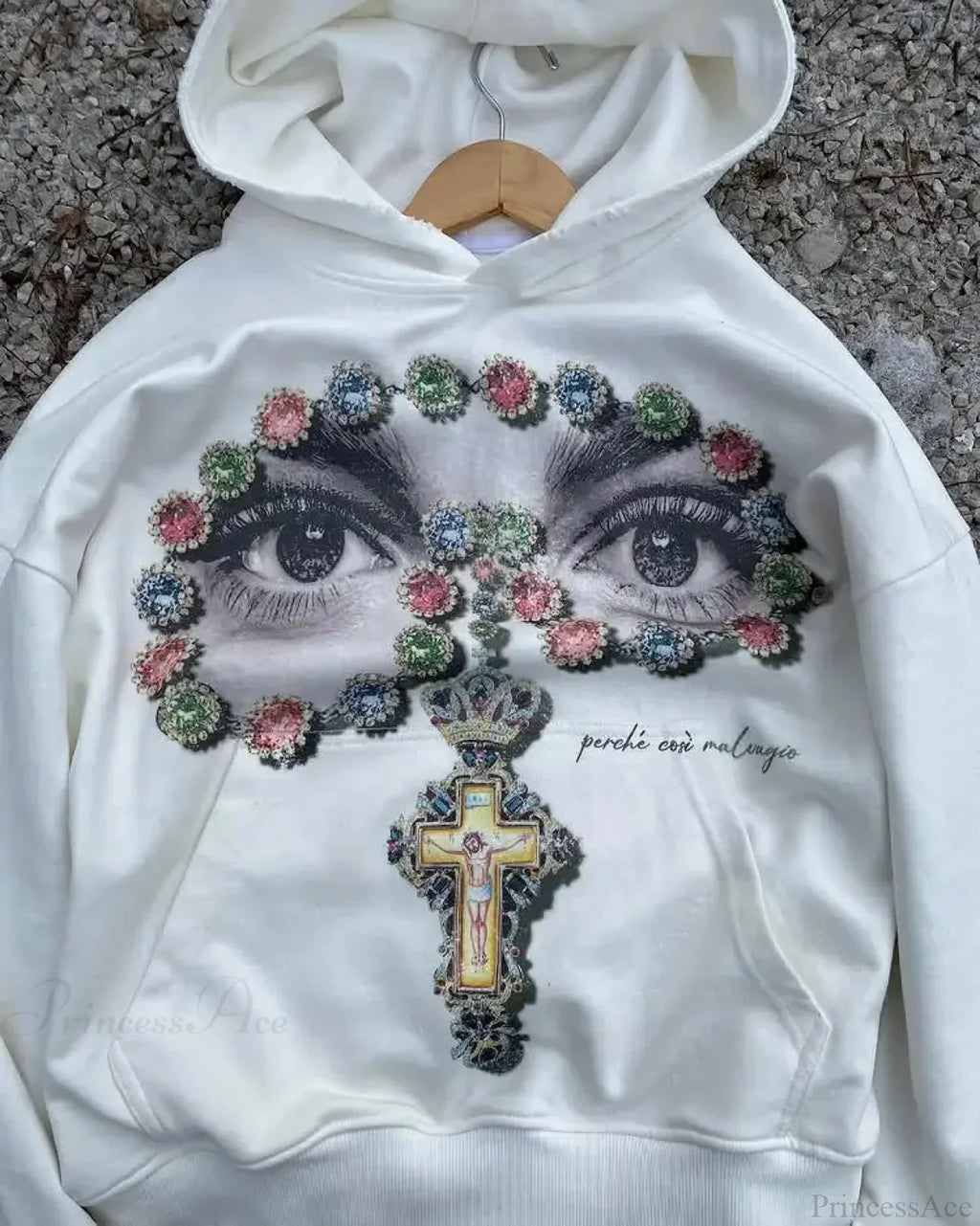 Dark Eyes Print Athletic Hoodie image 3