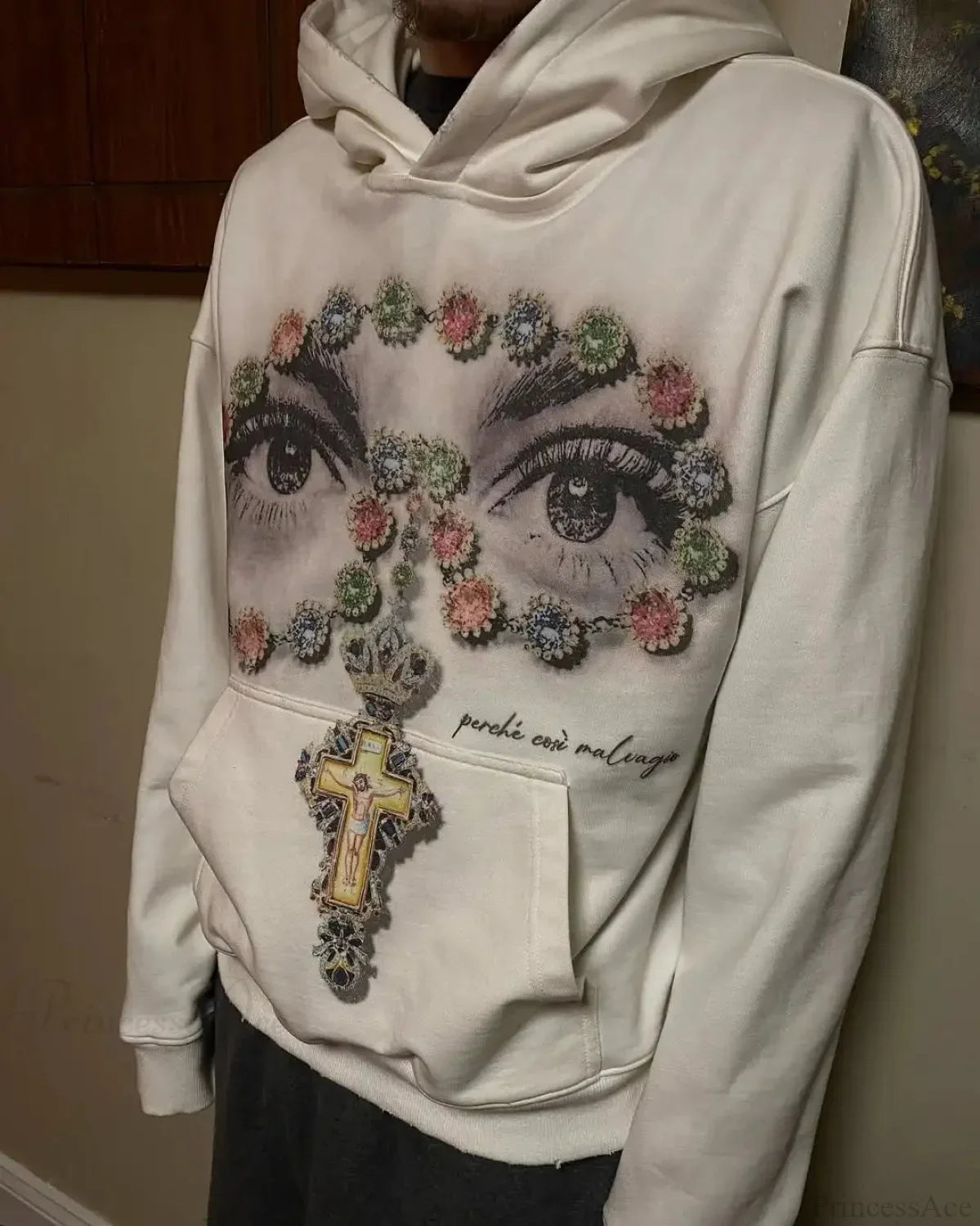 Dark Eyes Print Athletic Hoodie image 2