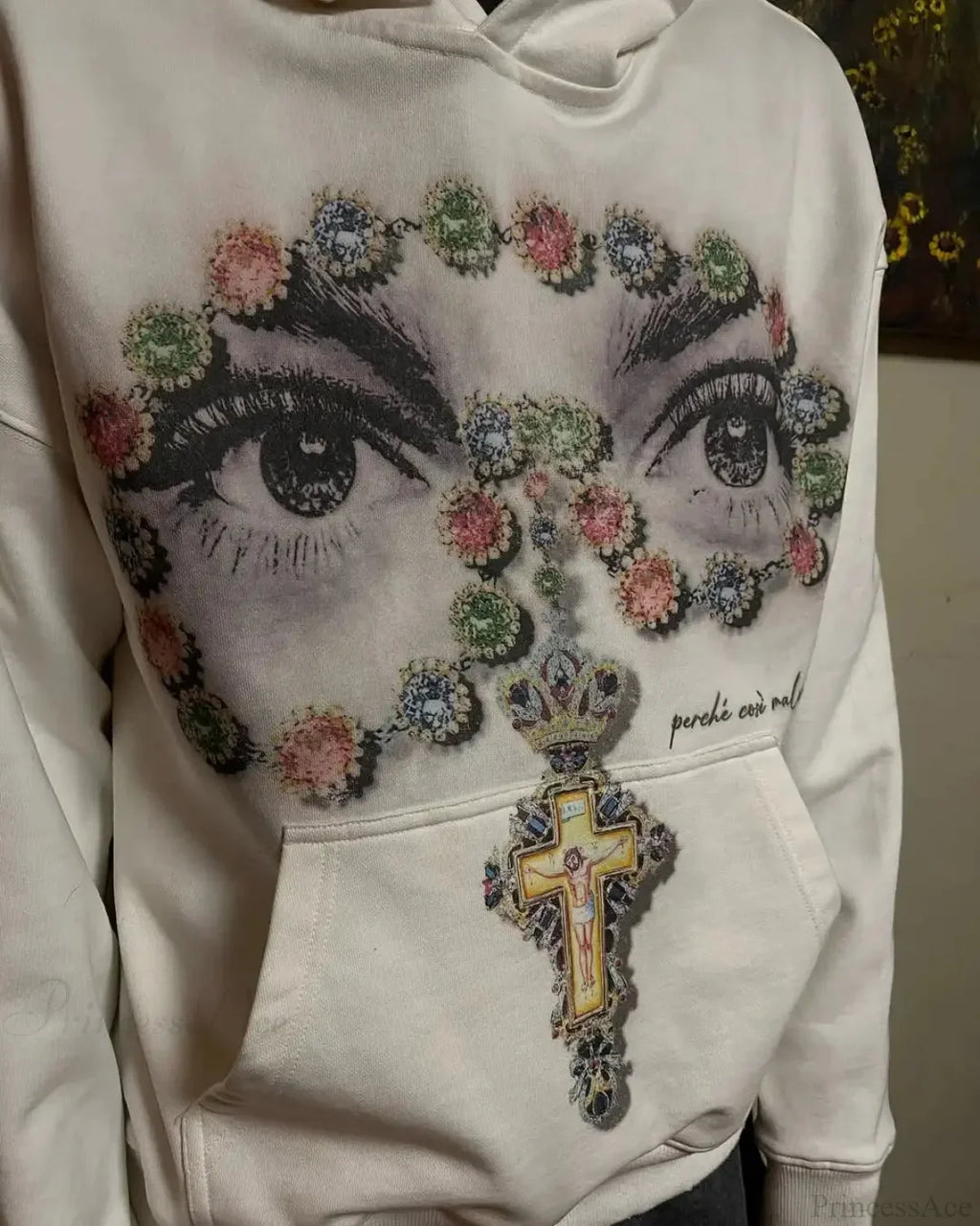 Dark Eyes Print Athletic Hoodie image 1