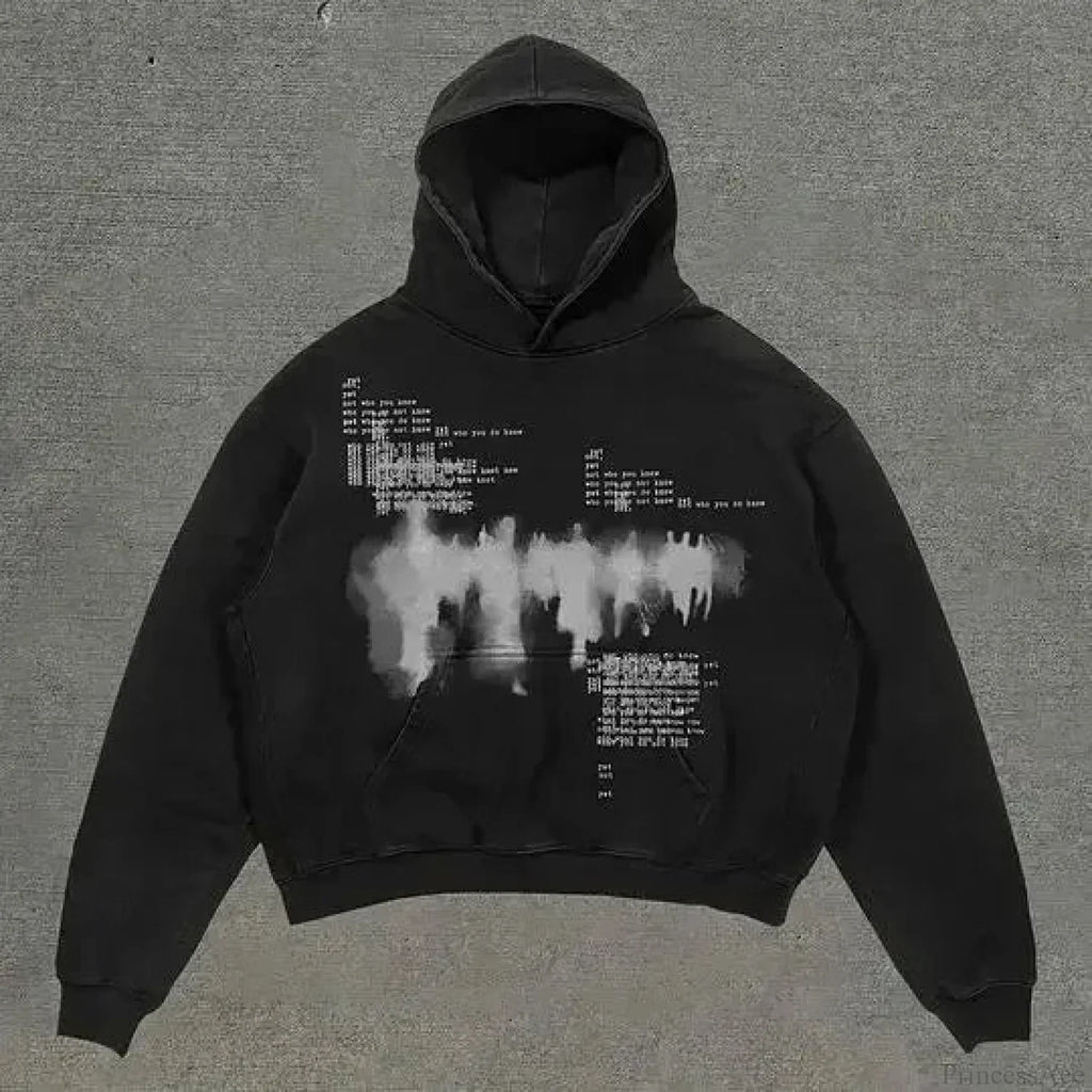 Dark Fashion Design Huge Hoodie image 2