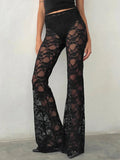 Dark Flare Lace Leg Trouser image 1