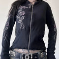 Dark Flower Wings Trim Fit Hoodie image 2