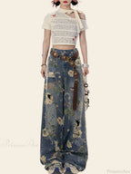 Dark Graphic Torn Denim Trouser image 2