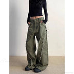 Dark Green Loose Denim Trouser image 2