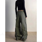 Dark Green Loose Denim Trouser image 5