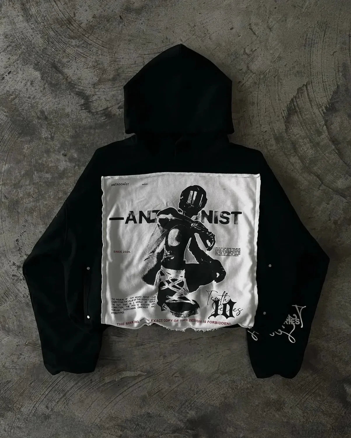 Dark Hip Hop Patch Pullover Hoodie image 1
