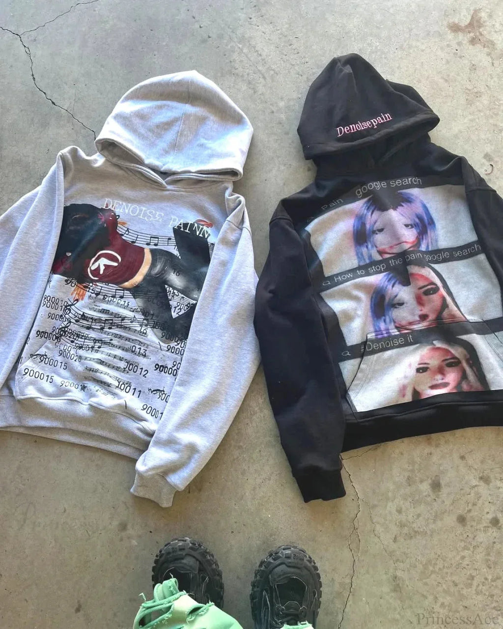 Dark Informal Print Oversized Hoodie image 2
