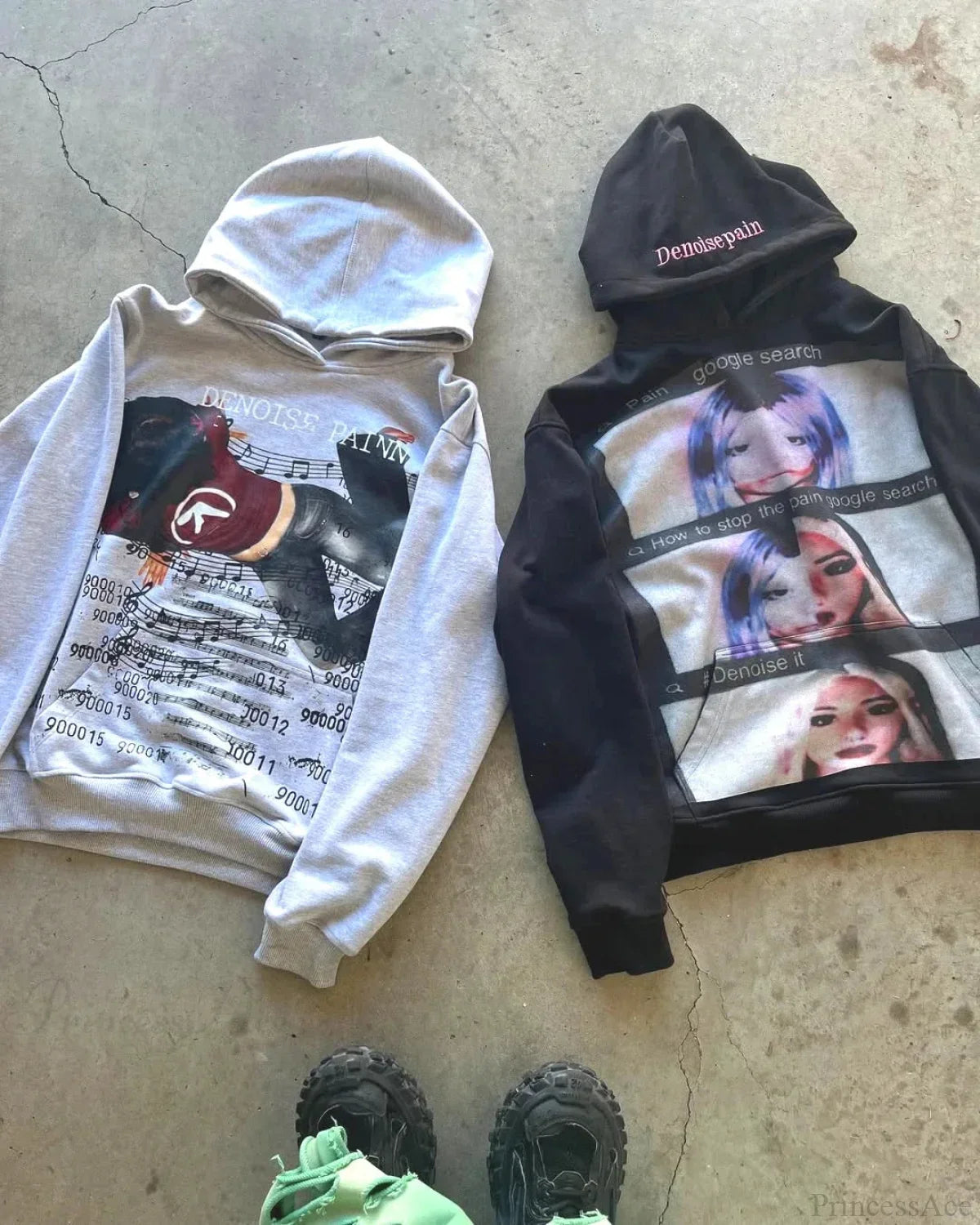 Dark Informal Print Oversized Hoodie image 2
