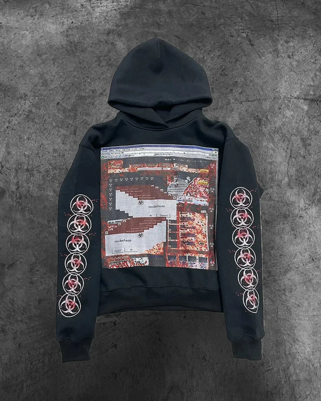 Dark Informal Print Oversized Hoodie image 5