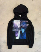 Dark Informal Print Oversized Hoodie image 6