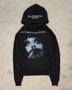 Dark Informal Print Oversized Hoodie image 11