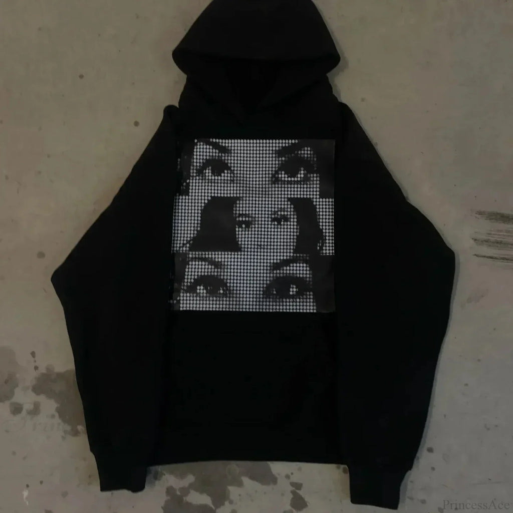 Dark Informal Print Oversized Hoodie image 12