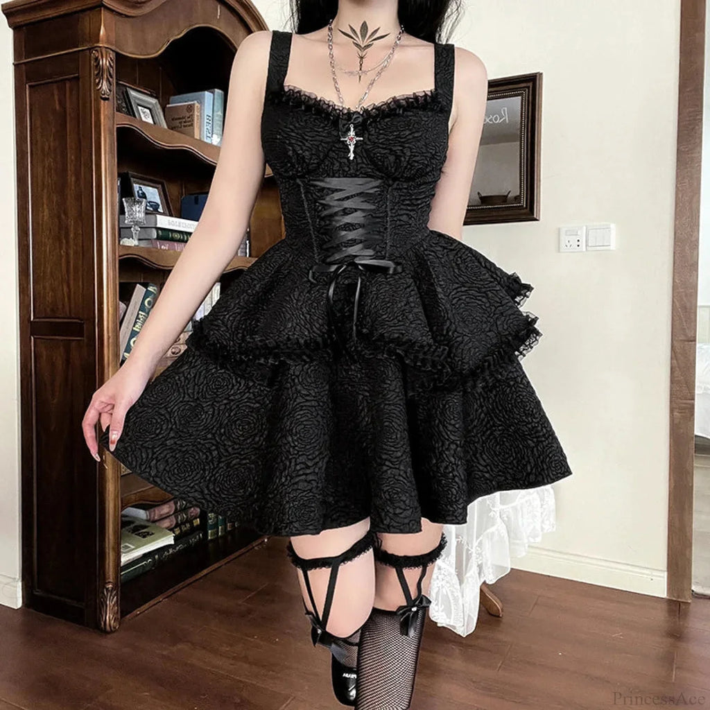 Dark Lace Trim Small Dress image 3