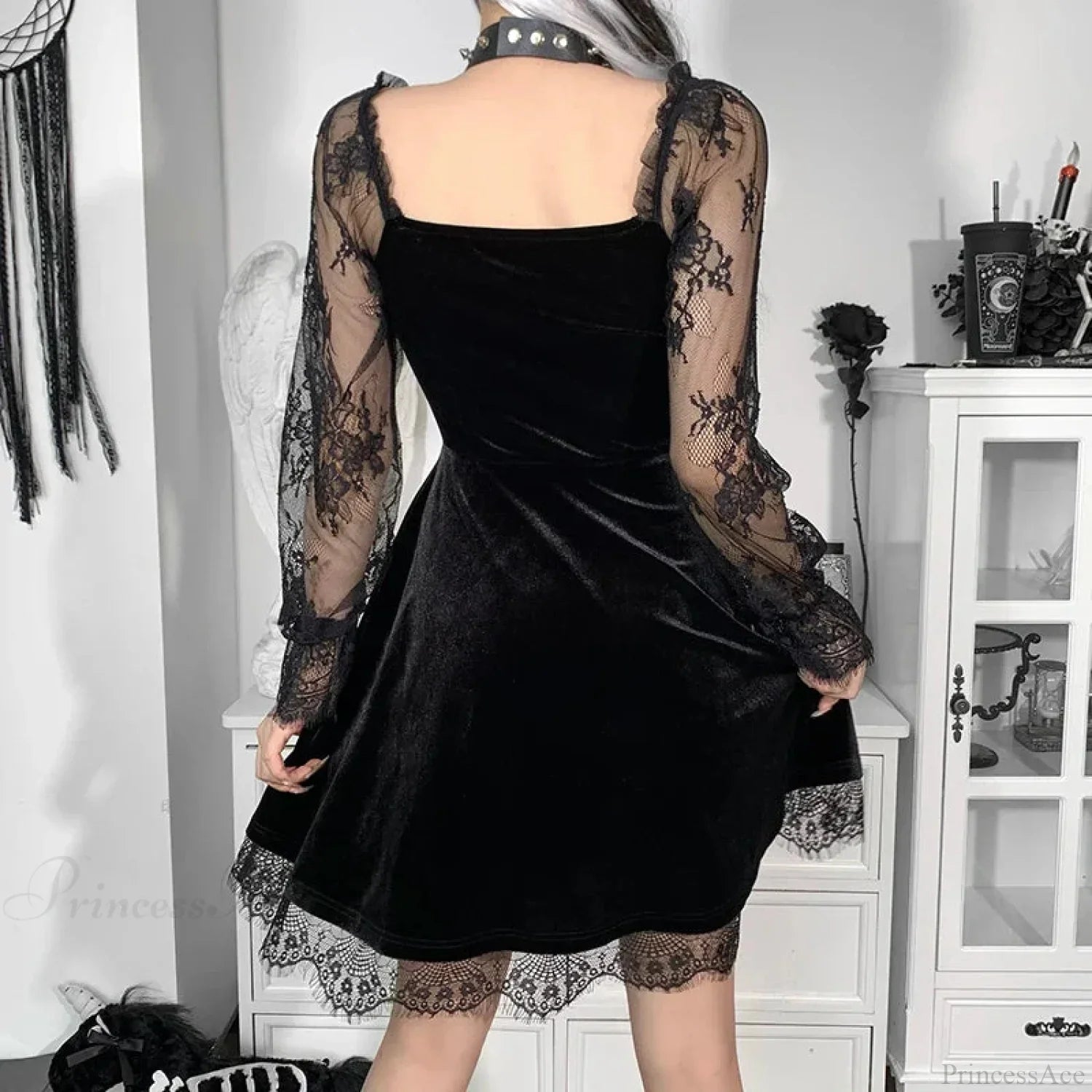 Dark Lace Trim Small Dress image 2