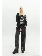 Dark Medieval 90s Style Denim Trouser image 1