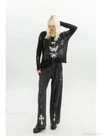 Dark Medieval 90s Style Denim Trouser image 2