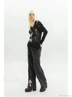 Dark Medieval 90s Style Denim Trouser image 3