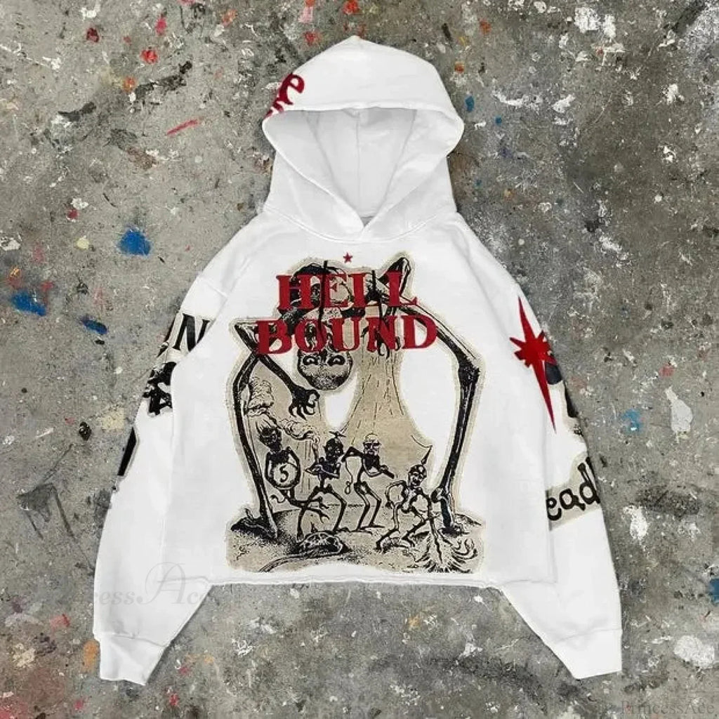 Dark Mummy Print Oversized Hoodie image 5
