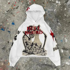 Dark Mummy Print Oversized Hoodie image 5