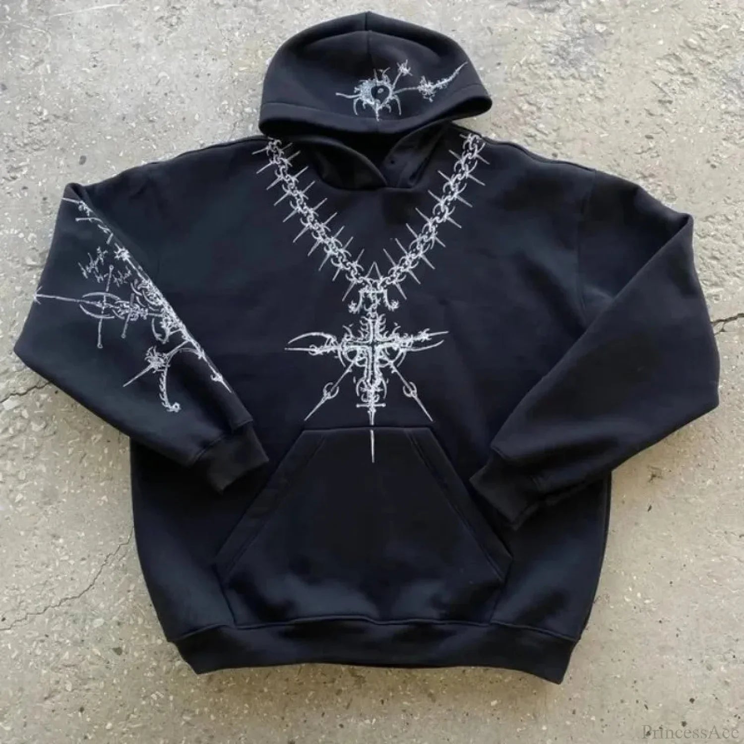 Dark Pattern Print Informal Hoodie image 5