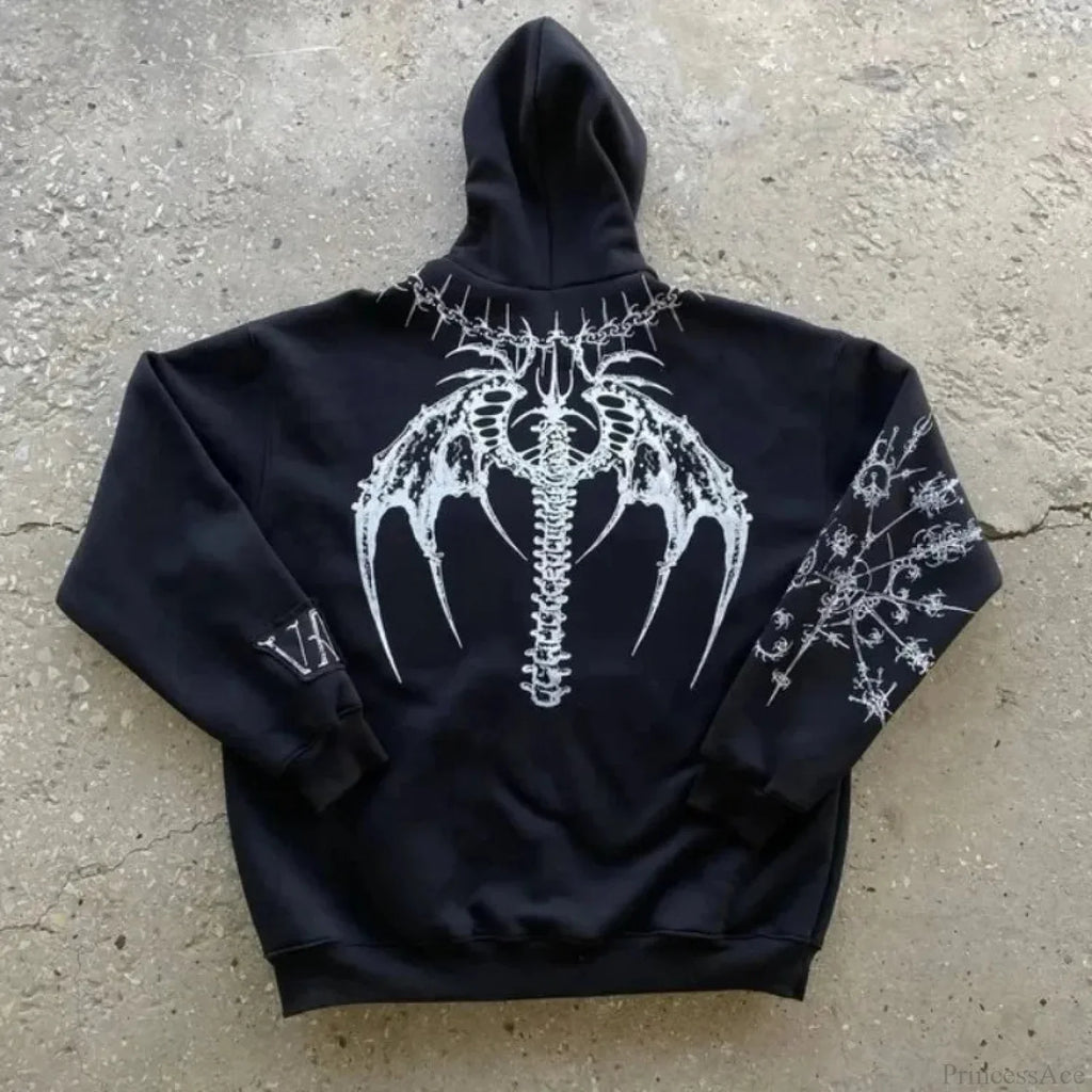 Dark Pattern Print Informal Hoodie image 4