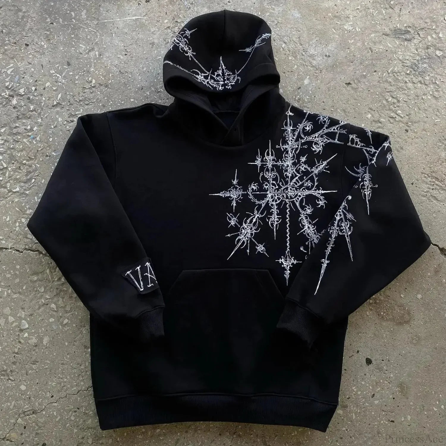Dark Pattern Print Informal Hoodie image 7