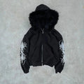 Dark Plush Furry Zip Hoodie image 2