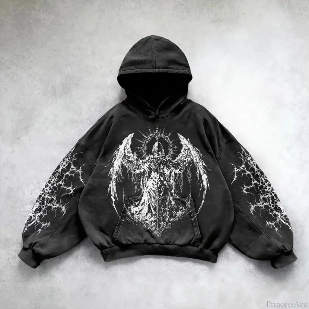 Dark Rebel Pattern Oversized Hoodie image 6