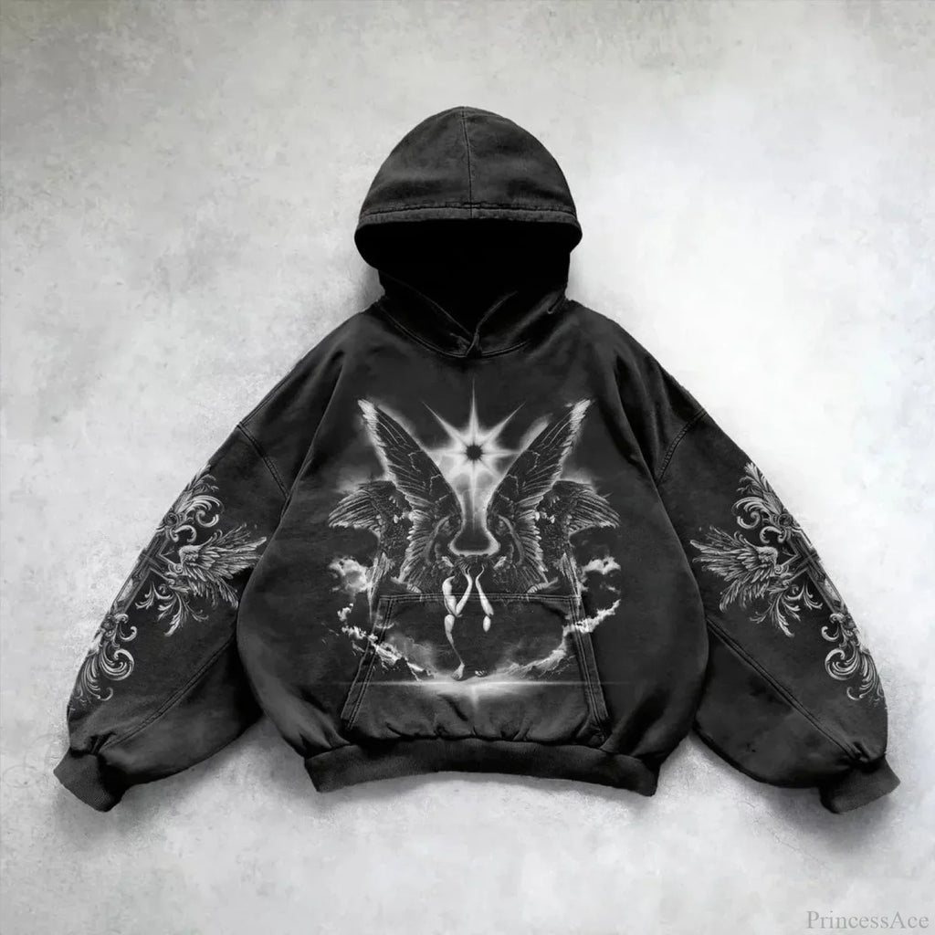 Dark Rebel Pattern Oversized Hoodie image 3
