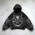 Dark Rebel Pattern Oversized Hoodie image 3
