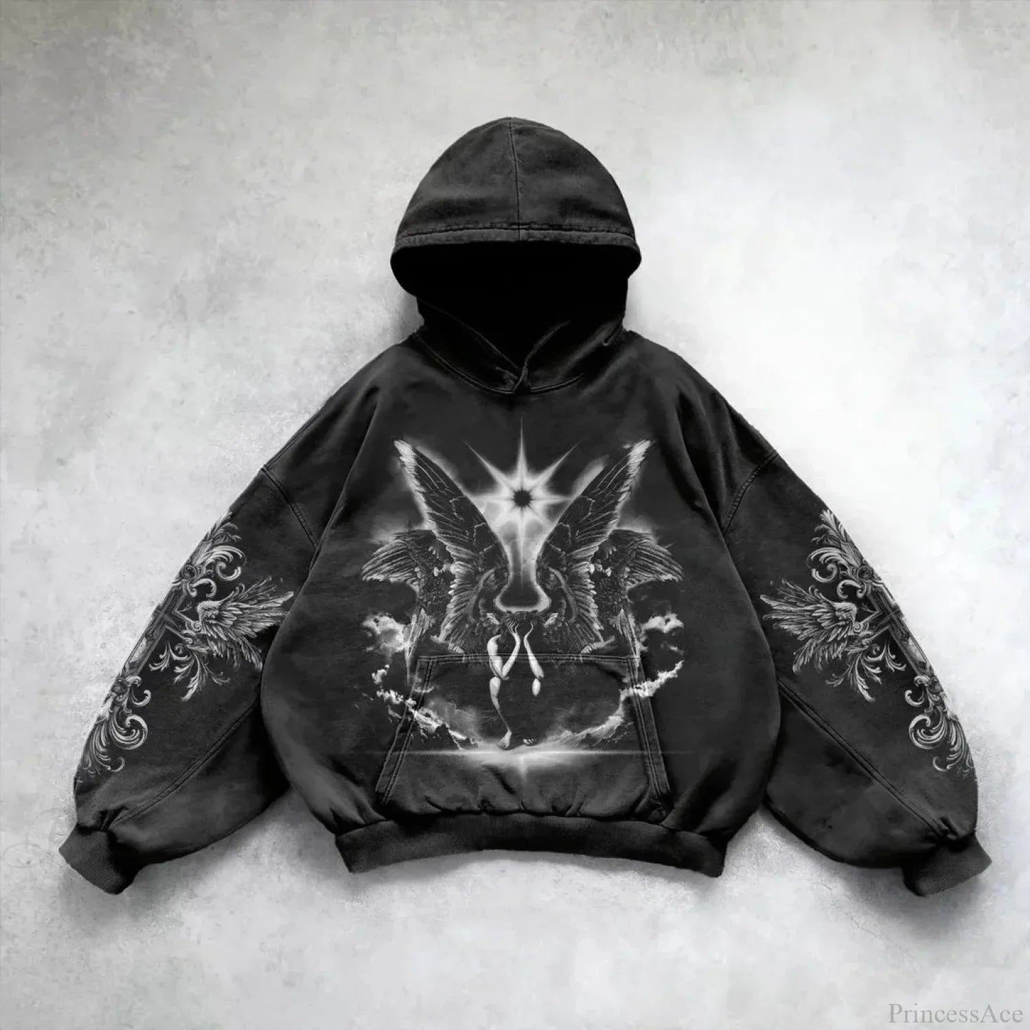 Dark Rebel Pattern Oversized Hoodie image 3