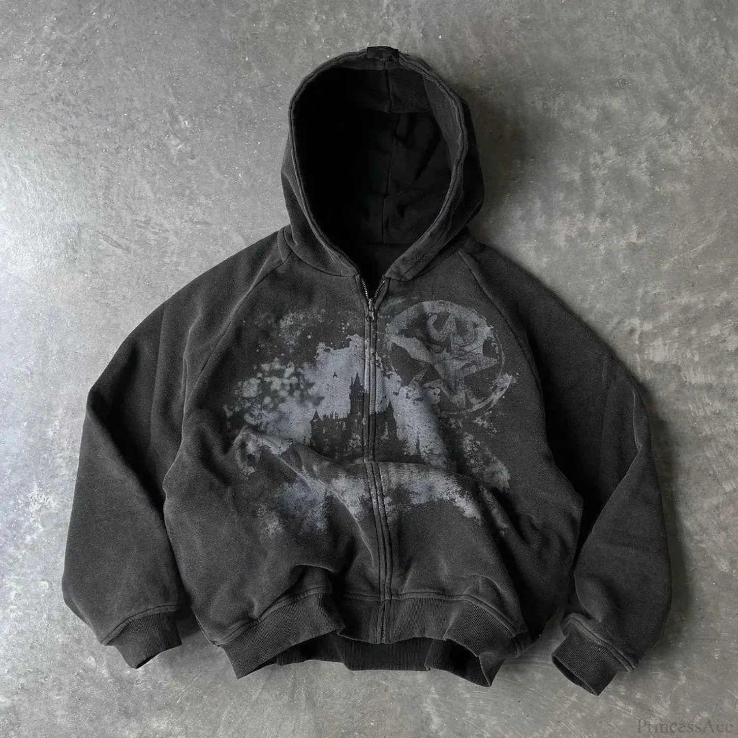 Dark Rebel Pattern Zip Hoodie image 3