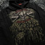 Dark Skull Design Zip Hoodie image 2