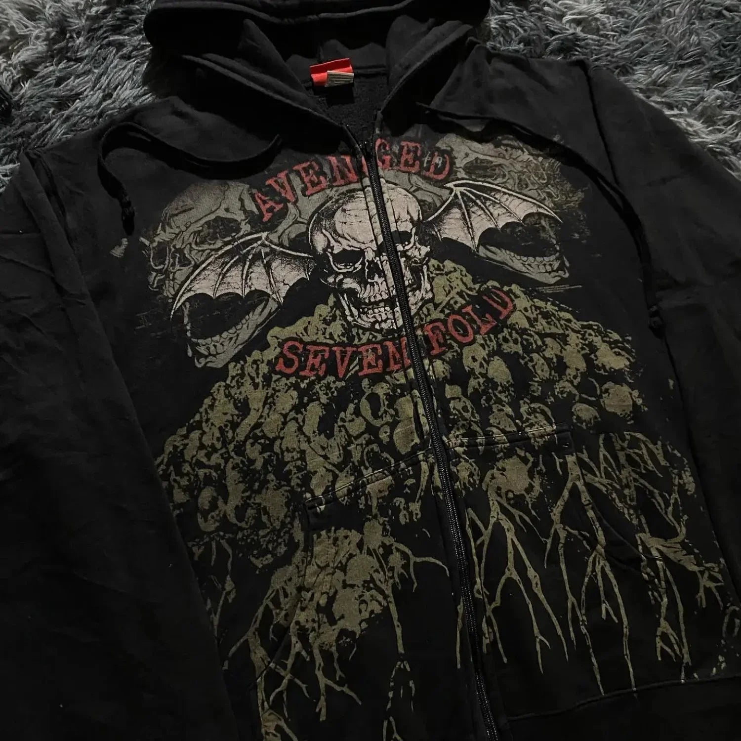Dark Skull Design Zip Hoodie image 2