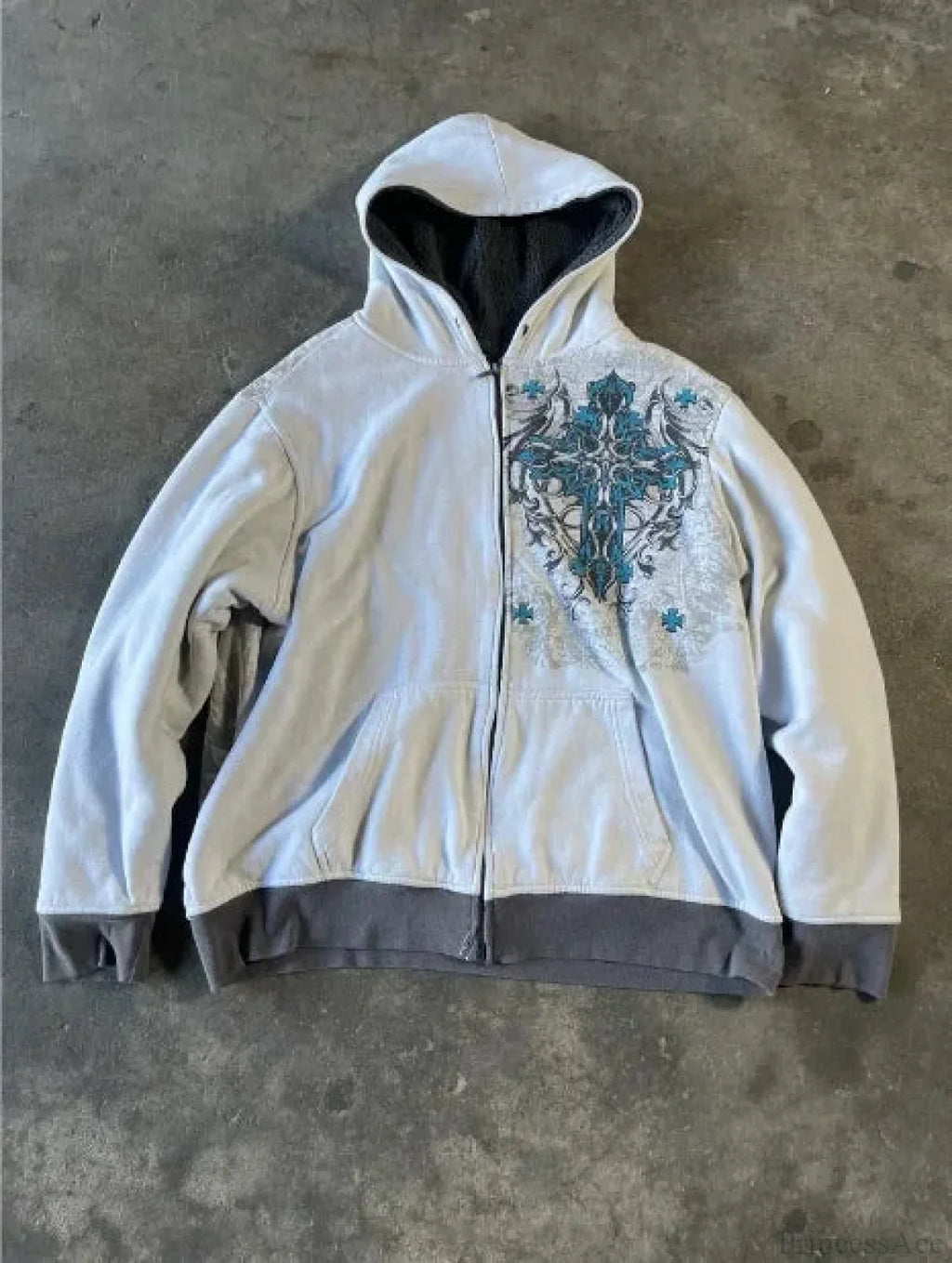 Dark Skull Design Zip Hoodie image 5