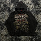 Dark Skull Design Zip Hoodie image 1